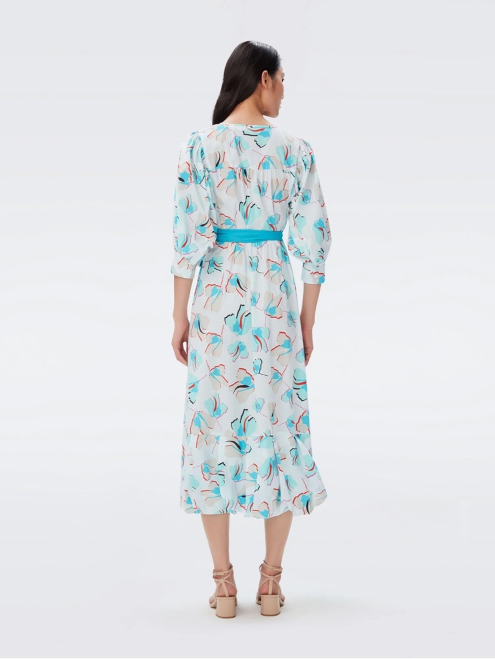 DVF Roxanna Floral Wrap Midi Dress Size 6 Pockets - Picture 13 of 16